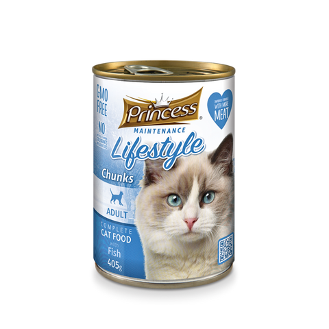 Princess Maintenance Fish Chunks for Adult Cat 415 g