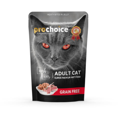 Prochoice Pouch Adult Lamb and Liver Chunks in Jelly 85g