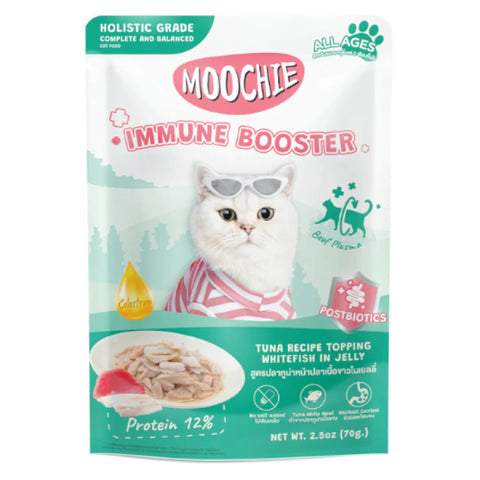 Moochie Immune Booster - Tuna Recipe Topping Whitefish in Jelly 70g