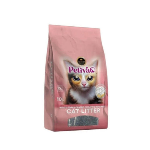 Petiva Bentonite White Soap Scented Cat Litter 10L
