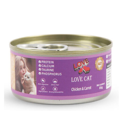Love Cat Wet Food with Chicken & Carrots, 85g